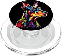 Doberman Pinscher Dog Colorful Pop Art Rainbow Dobermann PopSockets PopGrip for MagSafe