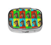 Doberman Pinscher Dogs,Meta Pill Box 2 Compartment Medicine Case,Portable Organizer