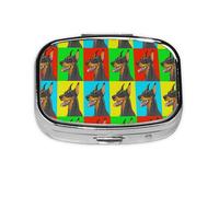 Doberman Pinscher Dogs,Meta Pill Box 2 Compartment Medicine Case,Portable Organizer,Rectangle Meta Portable Organizer Pill Box 1331 Compartment Medicine Case