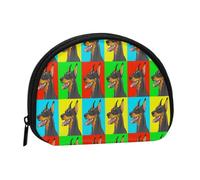 Doberman Pinscher DogsSmall Makeup Sanitary Napkin Storage Bag,Women's Cosmetic Coin Purse