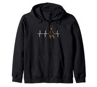 Doberman Pinscher Heartbeat Dog Lover Zip Hoodie