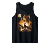 Doberman Pinscher Howling At The Full Bright Moon | Retro Tank Top