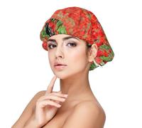Doberman Pinscher In The Flower,Adjustable Silk Hair Wrap Adult's Satin Sleeping Cap Hair Women's Elastic Sleep Bonnet