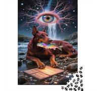 Doberman Pinscher Jigsaw 1000 Piece Challenge Toy for Adults, Fantasy Starry Sky Impossible Jigsaw Puzzles 1000 Pieces Educational Games Home Decoration 1000pcs (75x50cm)