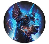 Doberman Pinscher Jigsaw Puzzle 1000 Pieces 1000 Pieces Round Puzzle Gifts for Home Decor, Brain Training 67.5x67.5cm