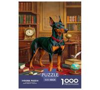 Doberman Pinscher Jigsaw Puzzle Animales Adult And Children Educational Games Gifts Rainy Days Fun Activities Birthday Jumbo Age 12+ for Adults 38x26cm/1000pcs
