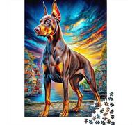 Doberman Pinscher Jigsaw Puzzles 1000 Pieces. Whimsical Challenge Toy for Adults Kids Age 14 Years Up 70x50cm/1000pcs