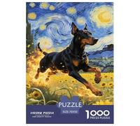 Doberman Pinscher Jigsaw Puzzles for Adult The Impossible Challenge 1000 Piece Difficult Hard Jigsaw Puzzles for Man And Woman with Letters on Back 70x50cm/1000pcs