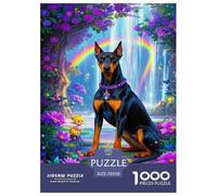 Doberman Pinscher Jigsaw Puzzles for Adults Difficult Challenges 1000 Piece Difficult Hard Jigsaw Puzzles for Man And Woman with Letters on Back 70x50cm/1000pcs