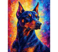 Doberman Pinscher Original Artwork Lined Composition Notebook
