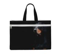 Doberman Pinscher Pets Dogs Black Dogs Doberman,Canvas Document Bag Zipper File Tote Bag Handbag Briefcase for School Office