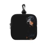 Doberman Pinscher Pets Dogs Black Dogs Doberman, Coin Purse Square Zipper Storage Bag, Change Pouch with Lobster Buckle Clasp Buckle, Change Purse