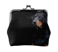 Doberman Pinscher Pets Dogs Black Dogs Doberman, PU Leather Coin Purse, Small Wallets, Change Pouch with Kiss Lock Clasp Buckle, Change Purse