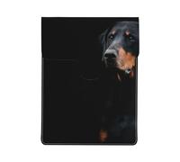 Doberman Pinscher Pets Dogs Black Dogs Doberman, PU Leather Laptop Sleeve, Notebook Bag Laptop Case Sleeve Tablet Briefcase