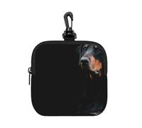 Doberman Pinscher Pets Dogs Black Dogs Doberman, Square Zipper Storage Bag, Neoprene Coin Purse, Small Wallets, Change Pouch, Change Purse