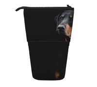 Doberman Pinscher Pets Dogs Black Dogs Doberman,Standing Pencil Holder Stationery Bag Pencil Pouch Organizer Telescopic Pencil Case