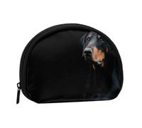 Doberman Pinscher Pets Dogs Black Dogs Doberman, Women's Storage Bag Shell Makeup Bag Small Coin Purse Shell Change Pouch
