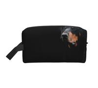 Doberman Pinscher Pets Dogs Black Dogs DobermanLarge Capacity Cosmetic Organizer,Travel Makeup Bag for Women
