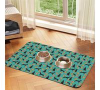 Doberman Pinscher Pizza,Waterproof Pet Feeding Mat,Cat Dog Placemats for Food and Water, PU Leather Food Mats,40x60cm