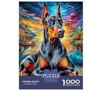 Doberman Pinscher Puzzle 1000 Piece Impossible Puzzle for Adults, Family Activity & Challenging Toy 52x38cm/1000pcs
