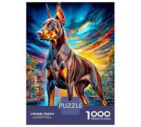 Doberman Pinscher Puzzles 1000 Piece for Adults Puzzle Impossible, Puzzle Family Activity Puzzles Game 52x38cm/1000pcs