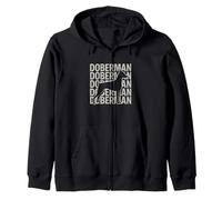 Doberman Pinscher Retro Vintage Style Dog Silhouette Zip Hoodie