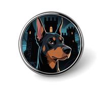 Doberman Pinscher Round Lapel Pins Backpack Pin Cute Brooch Decoration Brooches for Women Men Fashion Button Badges for Hat Backpacks Purses Jackets Shirt Suit
