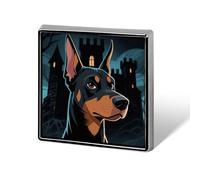 Doberman Pinscher Square Lapel Pins Backpack Pin Cute Brooch Decoration Brooches for Women Men Fashion Button Badges for Hat Backpacks Purses Jackets Shirt Suit