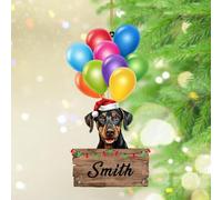 Doberman Pinscher Xmas Ornament Colorful Pet Animal Art Christmas Ornaments Keepsake Xmas Tree Decoration Funny Acrylic Ornament Pendant for Neighbor Friends