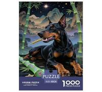 Doberman Pinscher1000Pieces JigsawPuzzlesanimal KidsforAdult Challenging LargePiecePuzzles Age12+byth EducationalGame Uncover The Puzzle 38x26cm/1000pcs