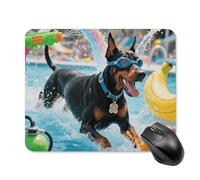 Doberman Pool Blitz Mouse Pad Square Mice Mat Waterproof Computer Mousepad with Non-Slip Rubber Base Wireless Mice Pad for Laptop Office Home Personalized Gaming Mousepad 20 * 25cm