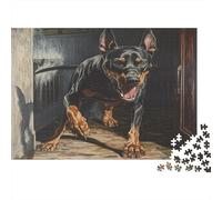 Doberman Puzzle - Premium Jigsaw Puzzles For Adults - Jigsaws 1000 Piece Jigsaw Puzzles For Adults - Unique Cut Jigsaw Board - Adult Puzzles And Puzzle Board for Stress Relief 1000pcs (75x50cm)