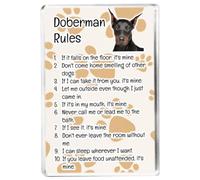 Doberman Rules - Funny Pet Owner Quote - Dog Mum/Dad - Fridge Magnet - Novelty Gift