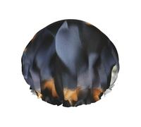 doberman Shower Caps for Women Reusable Waterproof Shower Bonnet Large Elastic Bath Caps DoubleBathing Hair Caps Designed for all Hair Lengths with PEVA Lining