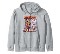 Doberman Soulful Eyes Quote Dog Design Zip Hoodie