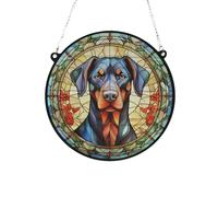Doberman Stained Glass Effect Suncatcher Gift for Dog Lovers - 13cm