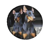 Doberman Tire Covers Waterproof Anti UV Tire Cover 28inch Single Axle Wheel Covers for RV Truck SUV Trailer Universal for All Seasons
