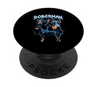 Doberman Vintage 90s Heavy Metal Style Dog Lover Doberman PopSockets Adhesive PopGrip