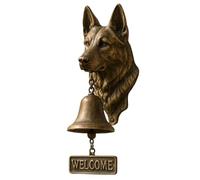 Doberman Welcome Bell, Retro Cast Iron Dog Doorbell, Hanging Bell for Entry Porch Shop, Vintage Farmhouse Wall Decoration, Ideal for Home Entryways and Storefronts (Brown-B)