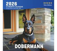 Dobermann 2026 Calendar: Strong and Loyal Dogs in Striking Poses | Kalender Calendario Calendrier