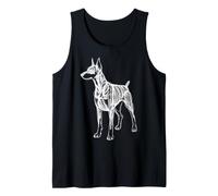 Dobermann Art Dog Lover Minimal Line Drawing Tank Top
