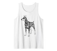 Dobermann Art Dog Lover Minimal Line Drawing Tank Top