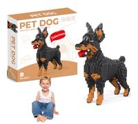 Dobermann Dog Building Blocks for Kids,Dog Building Blocks Set,Animals Puppy Fixture Component, Home Decoration,Diy Blocks Collection Ornament, Creative Gift For Adults,14+