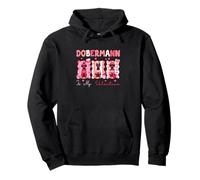 Dobermann Is My Valentine Three Cute Dogs Owner Kids Family Pullover Hoodie