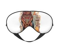 Dobermdog with Red Collar Standing Print Sleep Mask with Adjustable Strap, Comfortable Eye Cover for Travel, Yoga, Napping, Sleeping & Relaxation