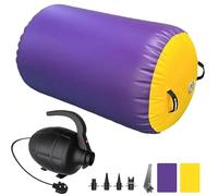 DOBESTS Air Roller Gymnastics Air Barrel Inflatable Tumbling Roller Air Barrel For Kids Back Handspring Dance Training Gymnastic Equipment, 600w Pump Equipped(60,Purple-yellow)