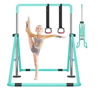 DOBESTS Gymnastics Bar, Kids Folding Horizontal Bar, Adjustable Height Gymnastic Horizontal Bars, Junior Gymnastic Training Equipment for Home Gym Indoor Garden Outdoor