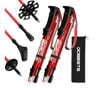 DOBESTS Walking Hiking Poles, 2 Pack Folding Trekking Stick with Quick Lock System, Nordic Walking Sticks for Women and Men, Walking Poles Lightweight Telescopic (Red Premium)