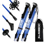 DOBESTS Walking Hiking Poles, 2 Pack Folding Trekking Stick with Quick Lock System, Nordic Walking Sticks for Women and Men, Walking Poles Lightweight Telescopic (Blue)