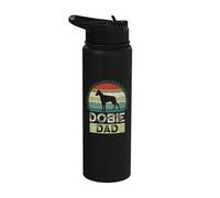 Dobie Dad, Father's Day, Doberman Pinscher Daddy Stainless Steel Insulated Water Bottle